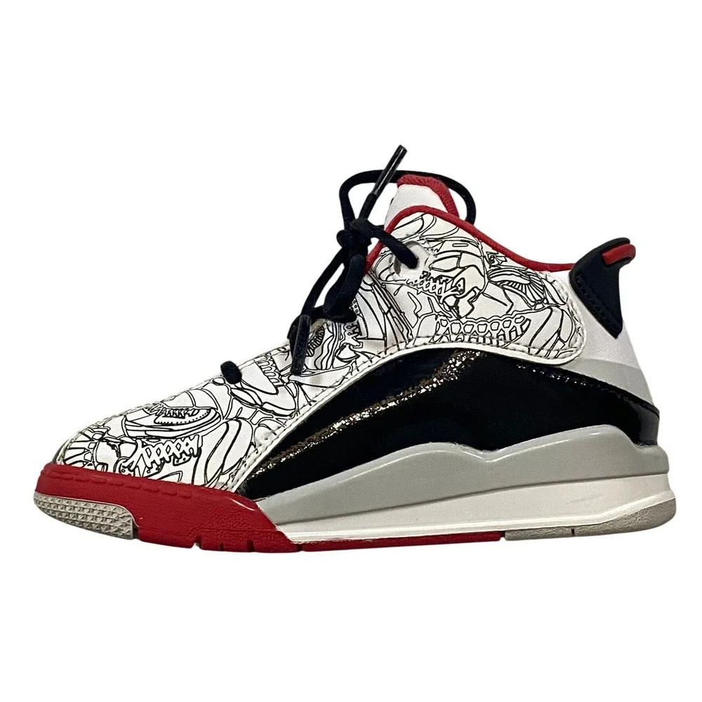 Jordan Dub Zero TD Toddler Sneakers White Black Red DV1358-160‎ Size 9C